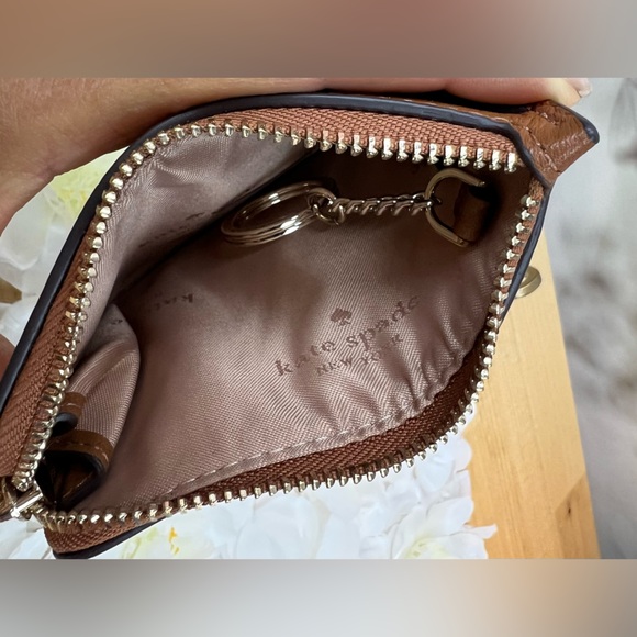 kate spade Brown Pebbled Leather Wristlet Card Holder NEW - Picture 6 of 10